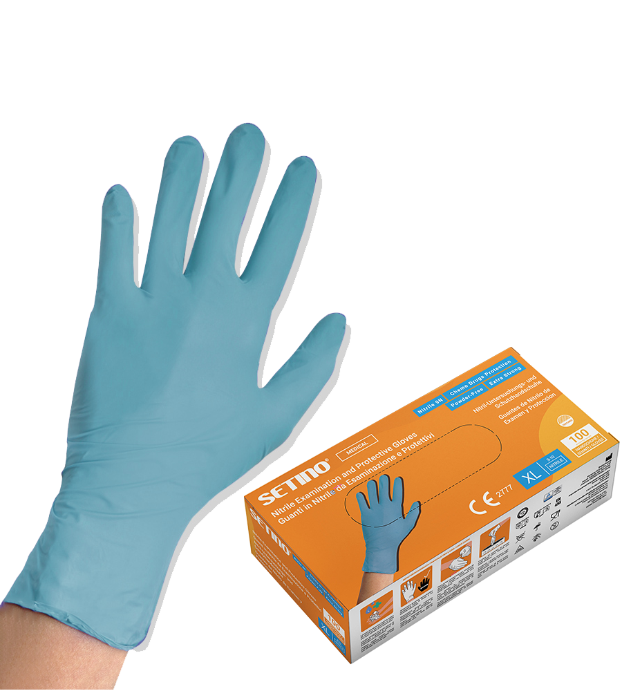 NPF2001-2005 9N nitrile and protective glove powderfree blue 6 gram