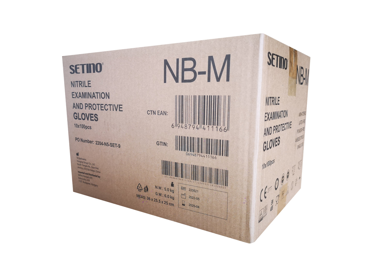 NPF4001-4005 nitril onderzoeks- en beschermingshandschoen poedervrij zwart 5 gram