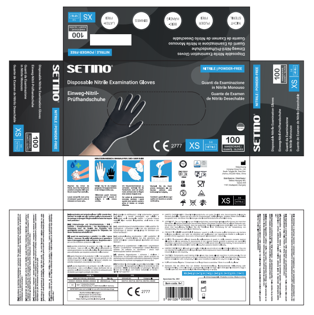 NPF4001-4005 нитрилна ръкавица за изследване и защита без прах, черна, 5 грама