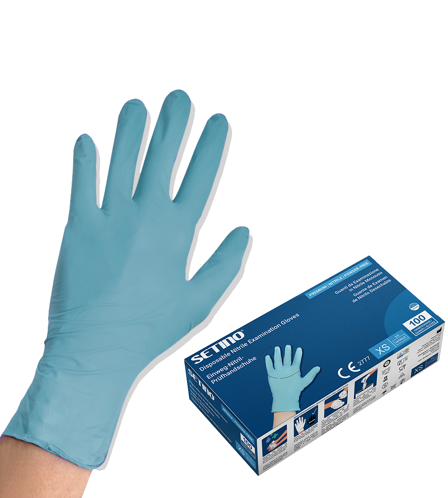 NPF2001-2005 Nitril undersøgelses- og beskyttelseshandske pudderfri blå 4,5 gram