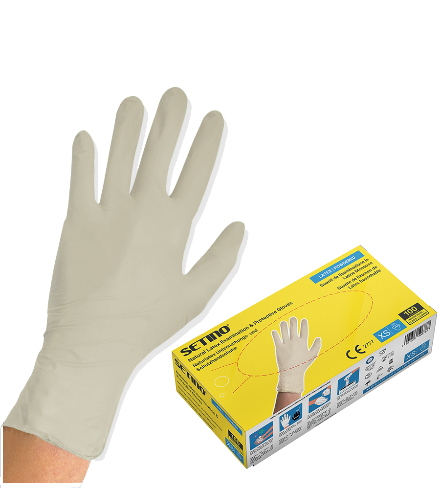 LX01 lateks rukavica za pregled i zaštitna krema u prahu 5 grama
