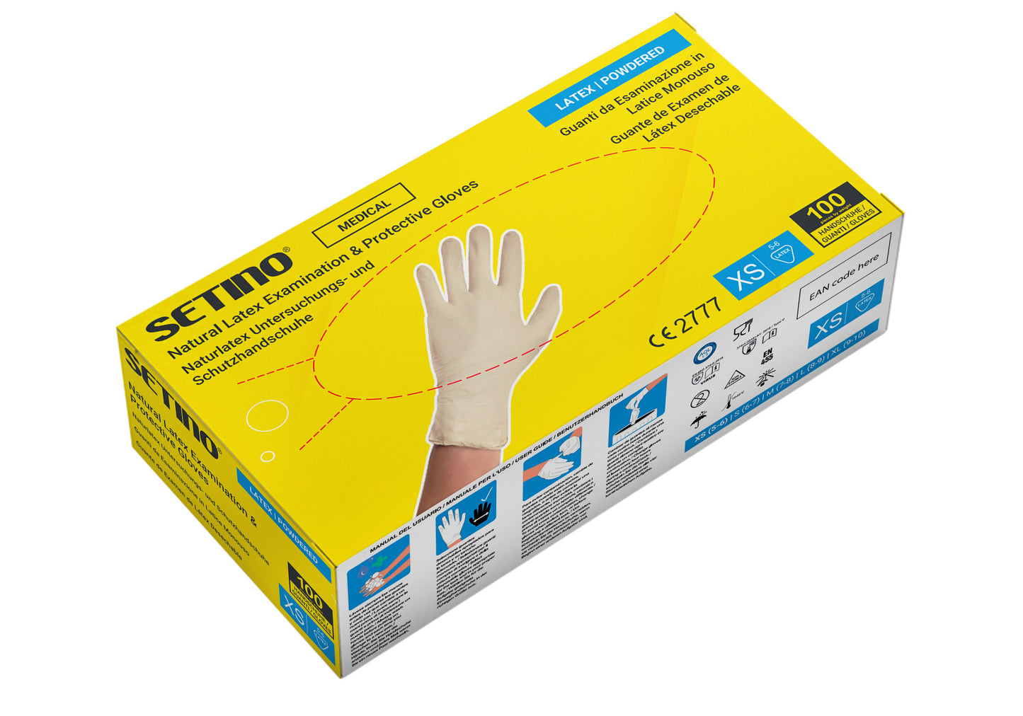 LX01 cremă pentru mănuși de examinare și protecție din latex, sub formă de pudră, 5 grame