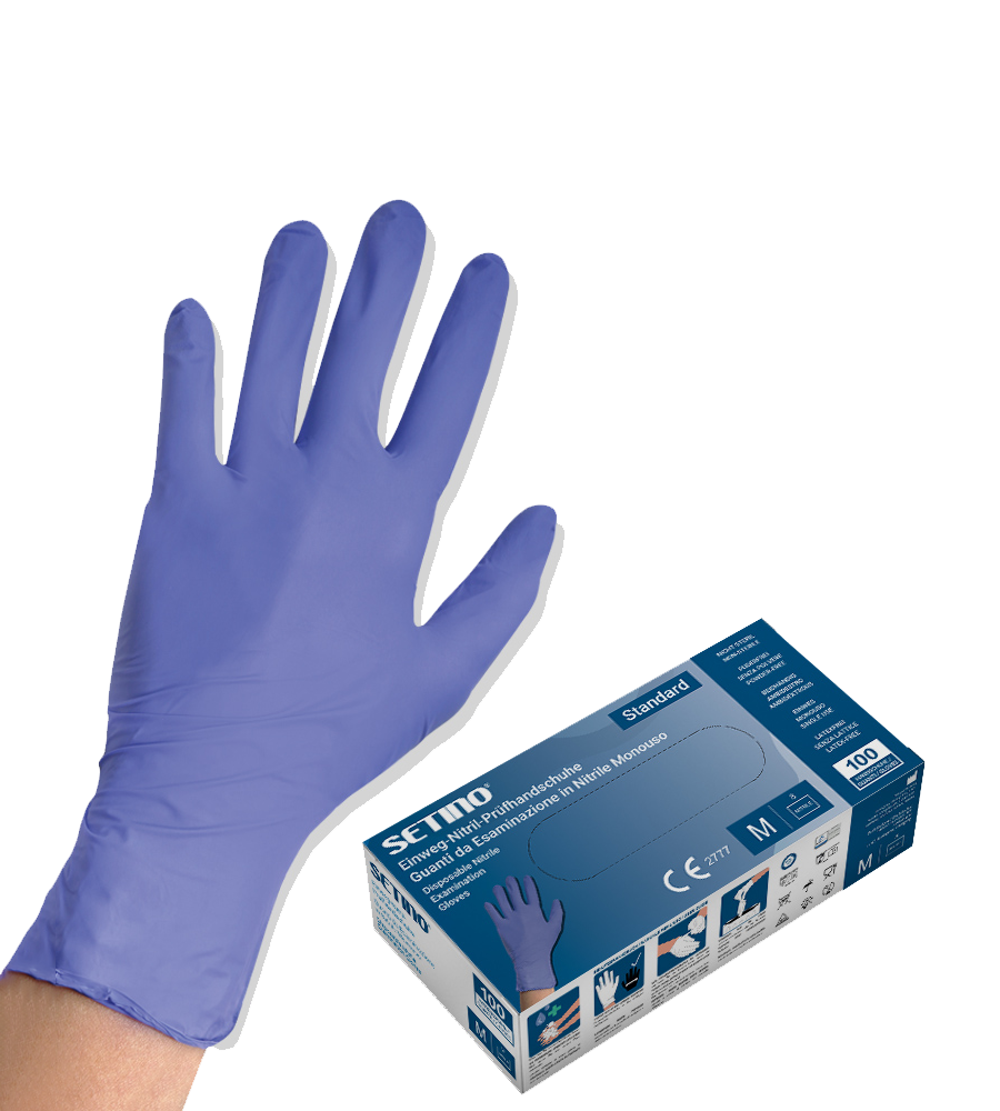 NPF2001-2006 nitrilové vyšetrovacie a ochranné rukavice bez prášku fialové 3,5 gramu